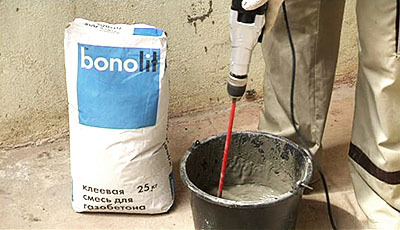 Клей для газобетона BONOLIT