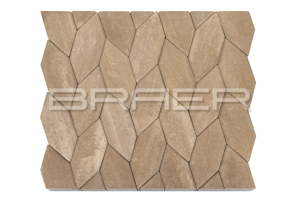 Плитка тротуарная BRAER (БРАЕР) Карат, Color Mix "Миндаль", 80мм 