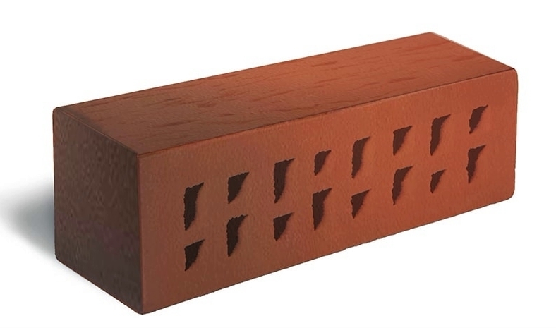 Клинкерный облицовочный кирпич ЛСР пустотелый, Красный флэшинг "Ноттингем", береста, 250х85х65 мм 