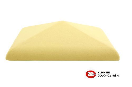 Керамический клинкерный колпак на заборный столб 1х1 кирпича, ZG Clinker, C30, желтый, 250х250 (300х300) мм