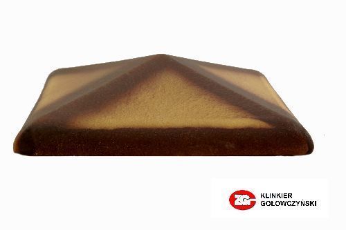 Керамический клинкерный колпак на заборный столб 1,5х1,5 кирпича 0,5НФ, ZG Clinker, C38, желтый тушевой, 320х320 (380х380) мм 