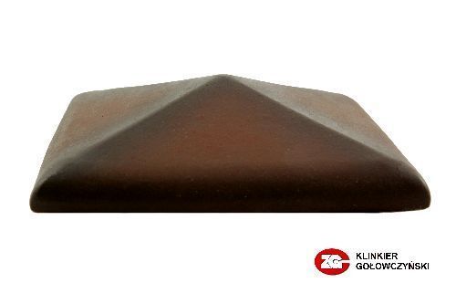 Керамический клинкерный колпак на заборный столб 1,5х1,5 кирпича 0,5НФ, ZG Clinker, C38, ольха, 320х320 (380х380) мм 