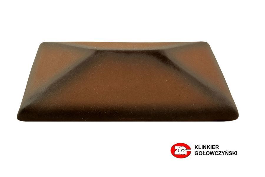 Керамический клинкерный колпак на заборный столб 1х1,5 кирпича, ZG Clinker, CP, каштановый, 250х380 (300х425) мм