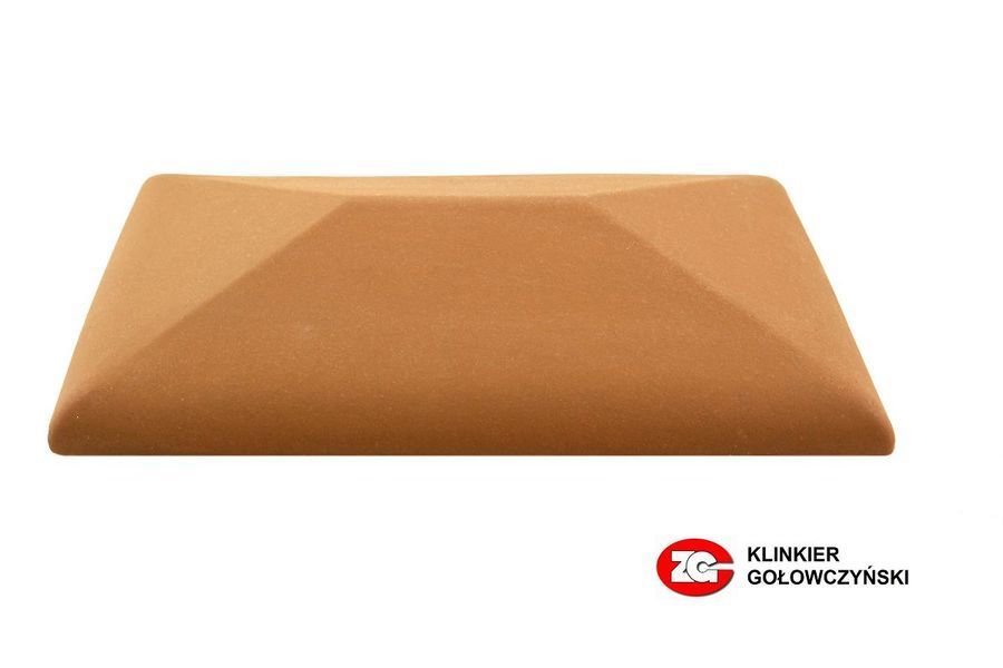 Керамический клинкерный колпак на заборный столб 1х1,5 кирпича, ZG Clinker, CP, красный, 250х380 (300х425) мм