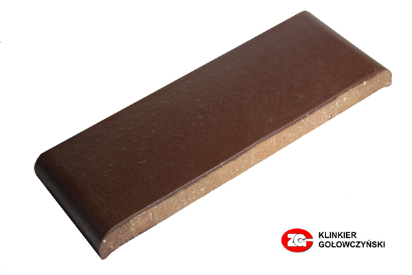 Керамическая клинкерная парапетная плитка для забора в 0,5 кирпича, ZG Clinker, КР20, вишневый, 190х110х25 мм