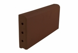 Клинкерный бортовой бордюрный камень ZG Clinker, KR, коричневый, 305х130х37мм