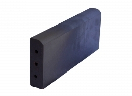 Клинкерный бортовой бордюрный камень ZG Clinker, KR, сине-коричневый, 305х130х37мм