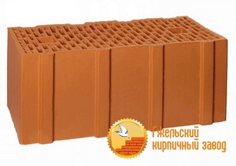 Поризованный керамический блок ГЖЕЛЬ, теплая керамика, камень стеновой 51, 14,3НФ, М125-150, 510х250х219мм 