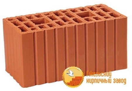 Поризованный керамический блок ГЖЕЛЬ, теплая керамика, камень стеновой 12, 2,1НФ, М150-200, 120х250х140мм