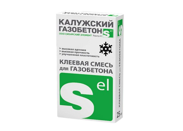 Клей для газобетонных блоков "Калужский газобетон", зимний, 25кг 