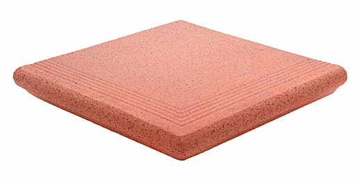 Ступень угловая клинкерная Gres Tejo, VERMELHO RED, 34х34х5 см