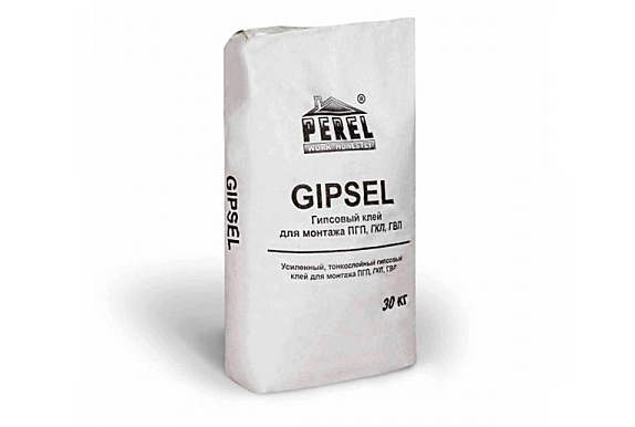 Гипсовый клей Perel Gipsel для монтажа изделий из гипса, тонкослойный, мешок 25 кг