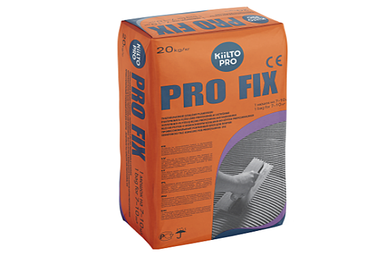Клей Kiilto Pro Fix усиленный для монтажа керамогранита, искусственного камня, клинкера, цементный, мешок 20 кг