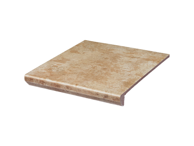 Ступень фронтальная клинкерная с капиносом Ceramika Paradyz, ILARIO BEIGE KAPINOS STOPNICA PROSTA, 30х33 см
