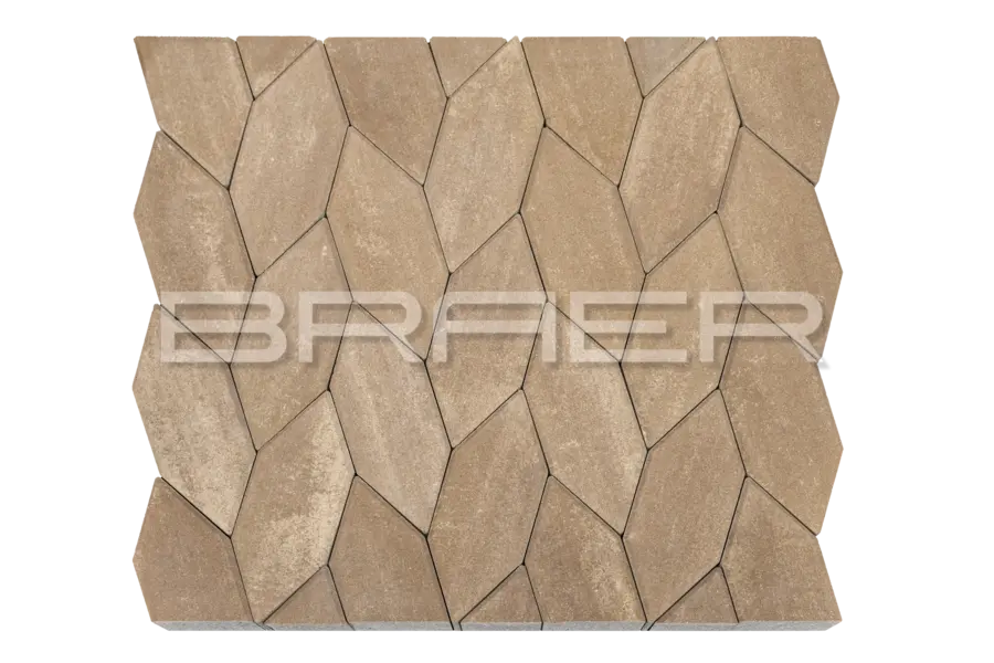 Плитка тротуарная BRAER (БРАЕР) Карат, Color Mix "Миндаль", 80мм 