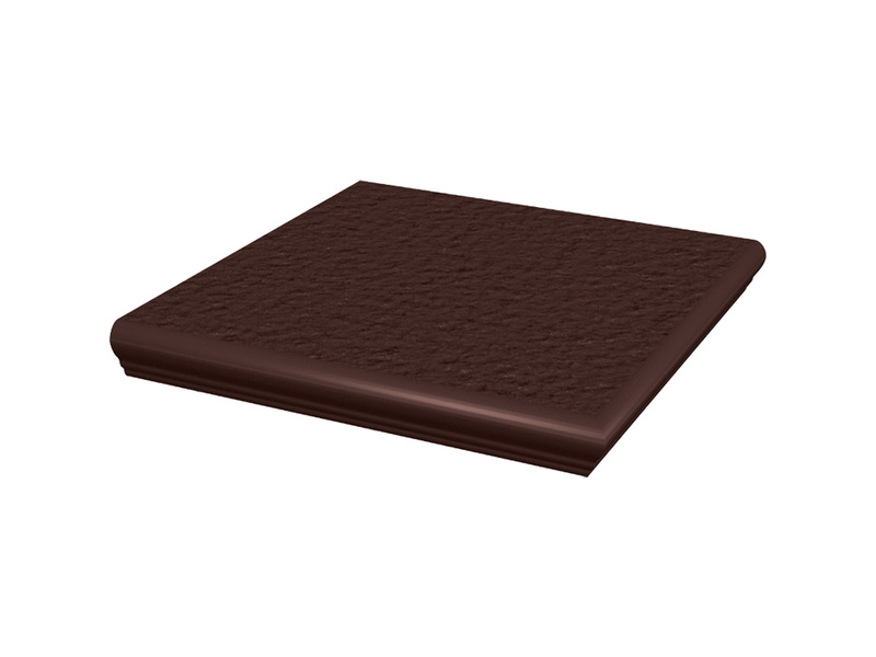 Ступень угловая клинкерная с капиносом Ceramika Paradyz, Natural Brown Kapinos Stopnica Narozna Duro , 33х33 см