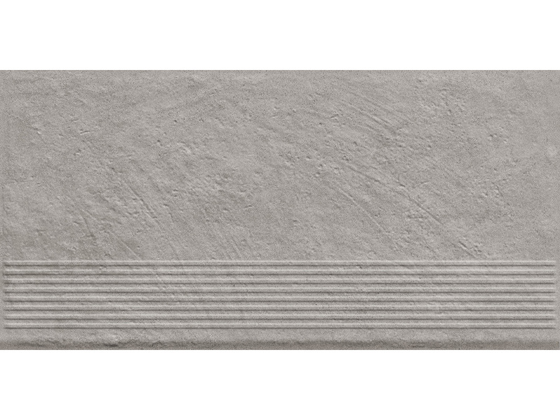 Ступень фронтальная клинкерная Ceramika Paradyz Carrizo Grey Stopnica Prosta Struktura Mat, 30x60 см