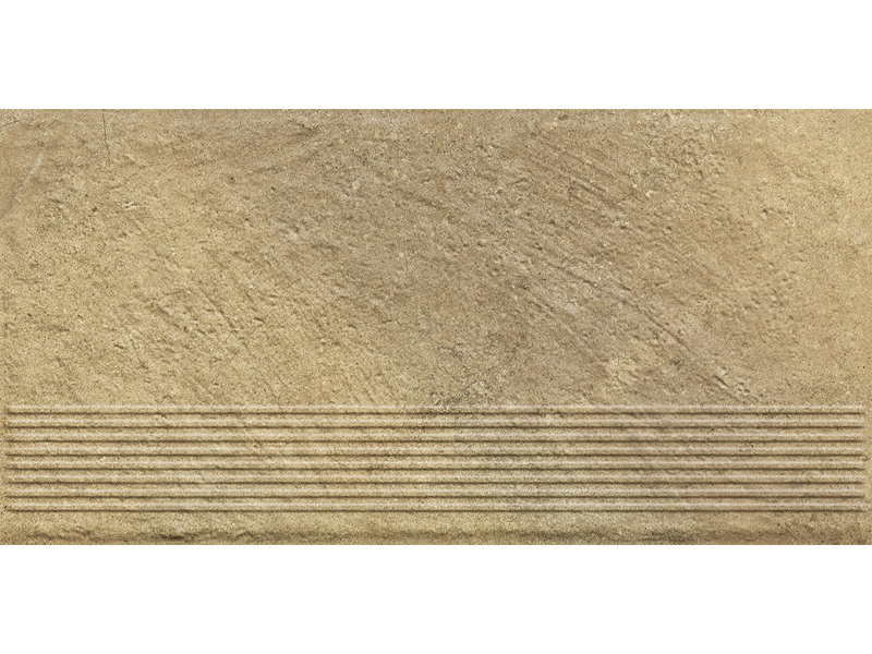 Ступень фронтальная клинкерная Ceramika Paradyz Eremite Beige Stopnica Prosta Struktura Mat, 30x60 см