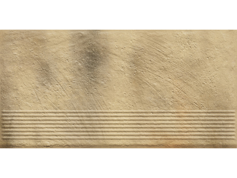 Ступень фронтальная клинкерная Ceramika Paradyz Eremite Sand Stopnica Prosta Struktura Mat, 30x60 см